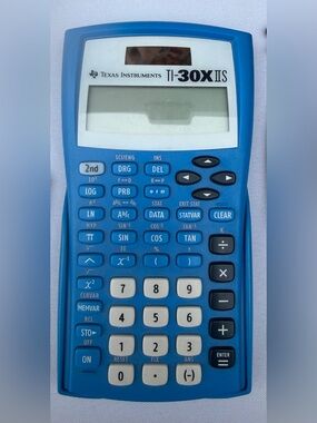 TI-30X IIS Texas Instruments blue scientific calculator
